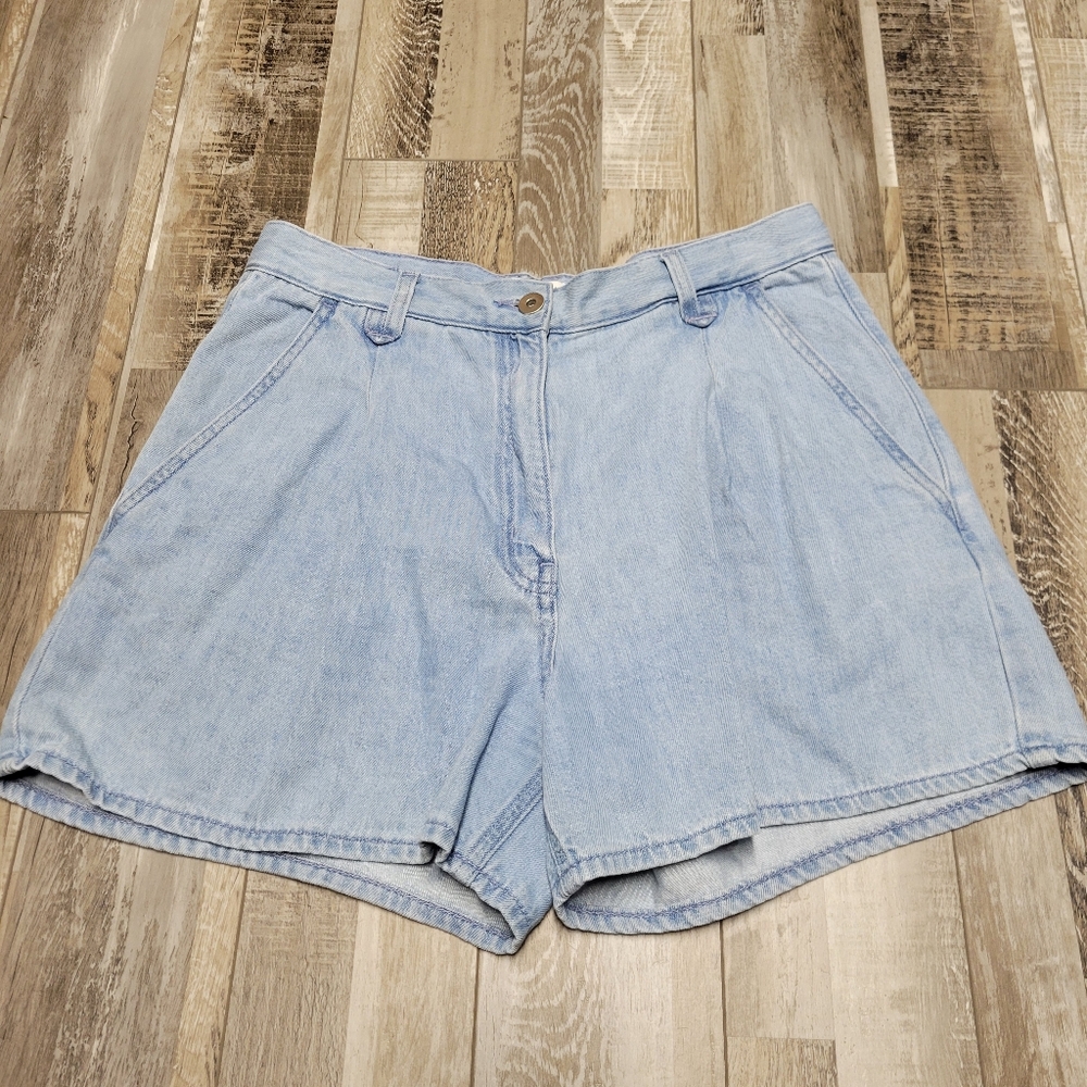 29 COS High Waisted Soft Blue Denim Shorts
